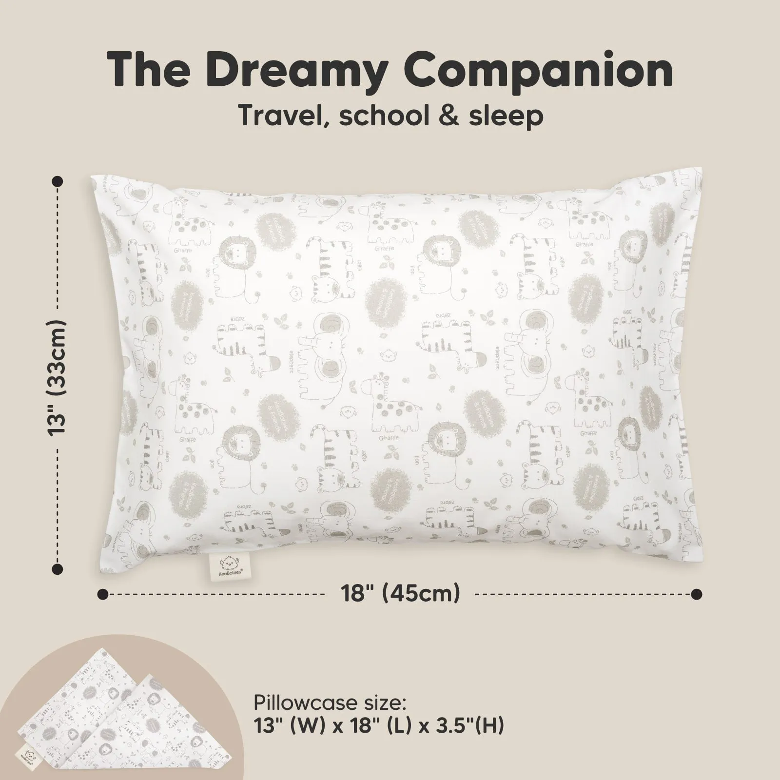 2-Pack Pillow (Jolly Rainbow & KeaSafari)