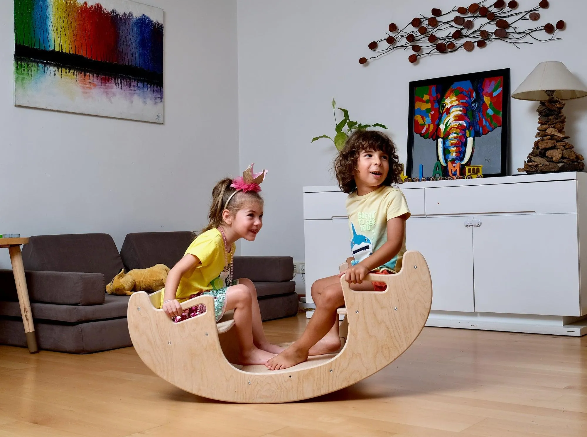 2in1-Montessori Wooden Seesaw-Table Chair Set