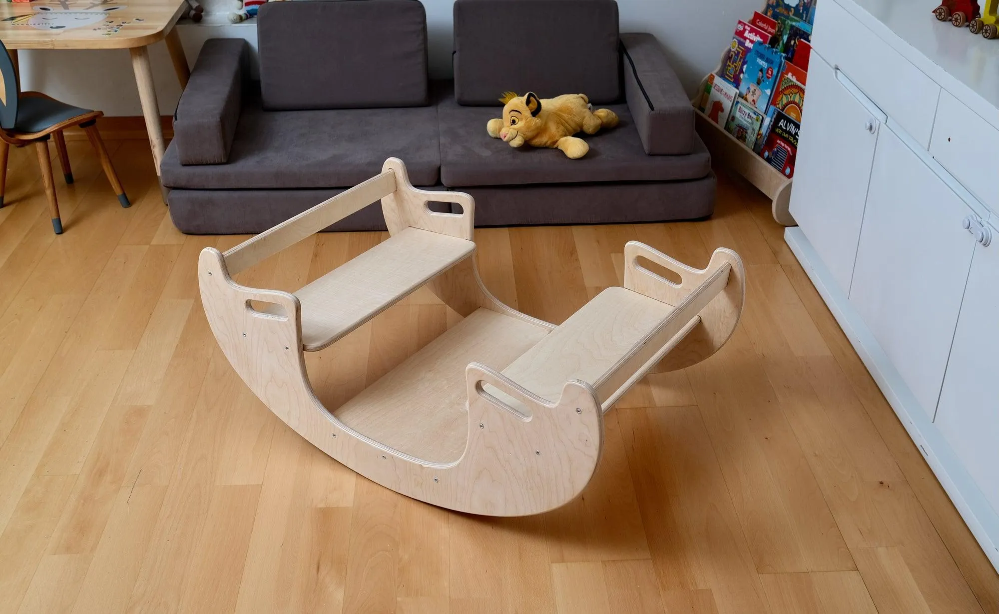 2in1-Montessori Wooden Seesaw-Table Chair Set