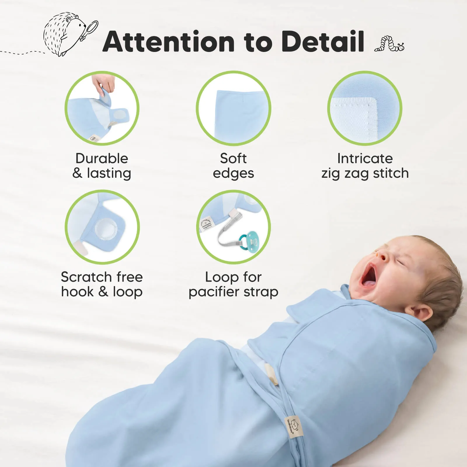 3-Pack Soothe Swaddle Wraps (ABC Land Cloud)
