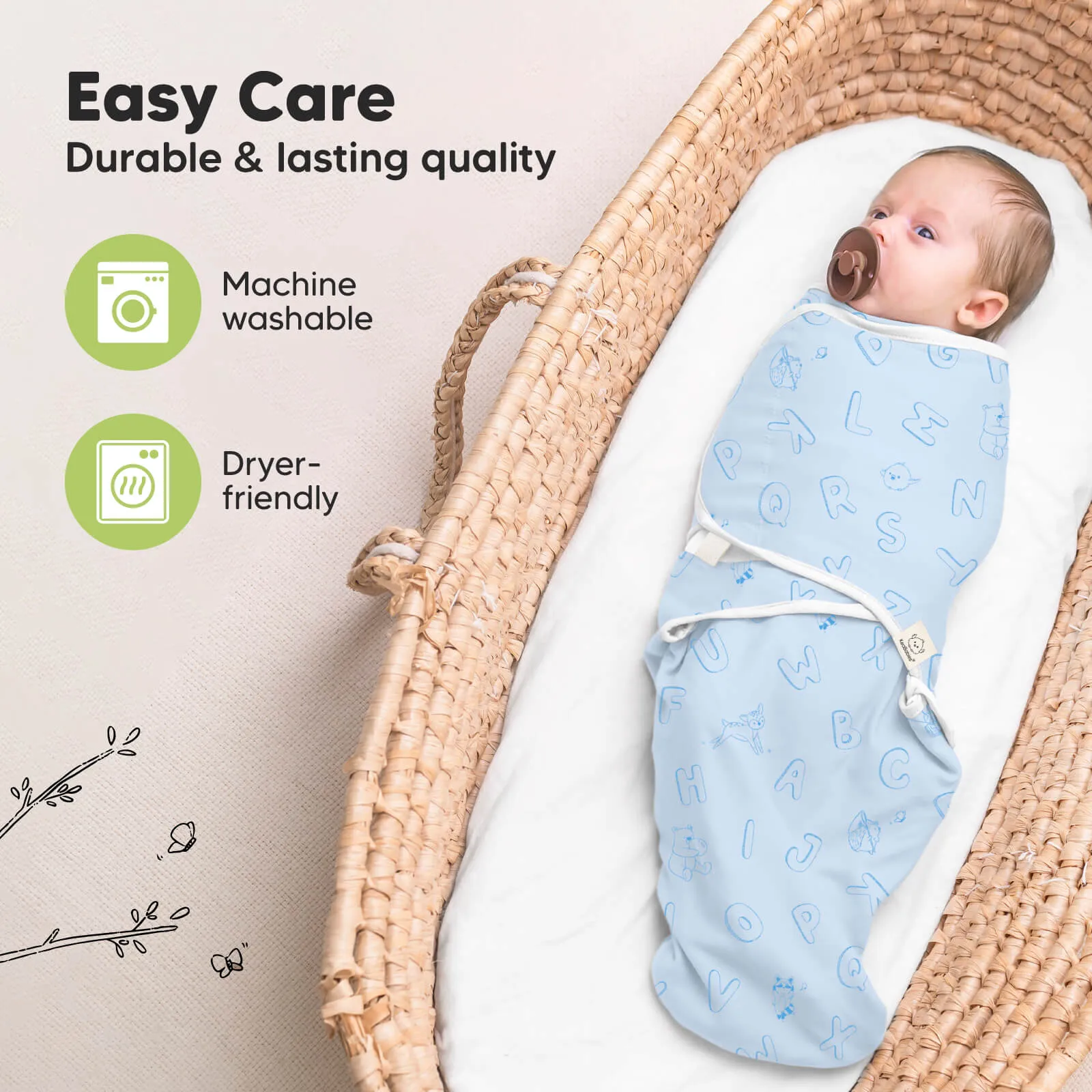 3-Pack Soothe Swaddle Wraps (ABC Land Cloud)