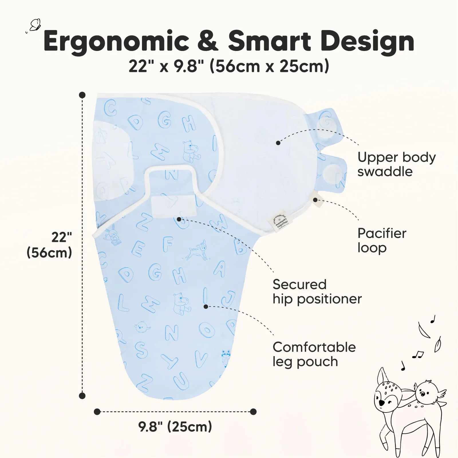 3-Pack Soothe Swaddle Wraps (ABC Land Cloud)