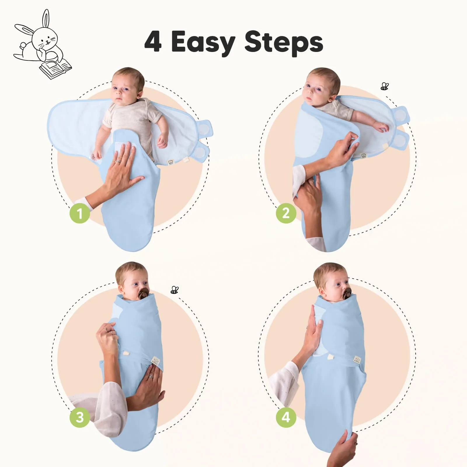3-Pack Soothe Swaddle Wraps (ABC Land Cloud)