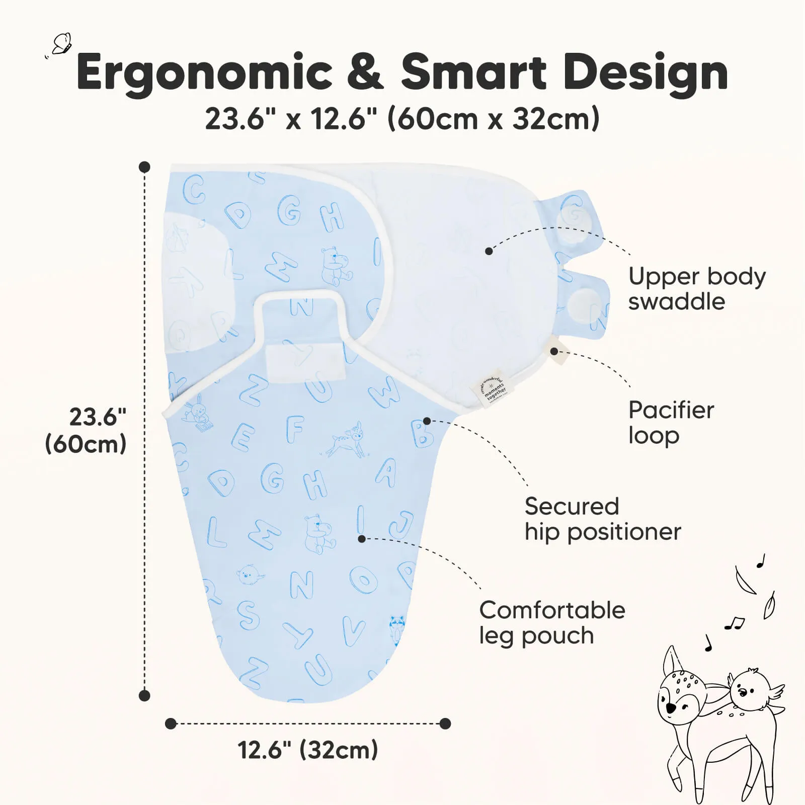 3-Pack Soothe Swaddle Wraps (ABC Land Cloud)