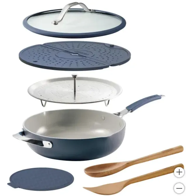6 Piece Ceramic Nonstick All in One Plus Pan Set