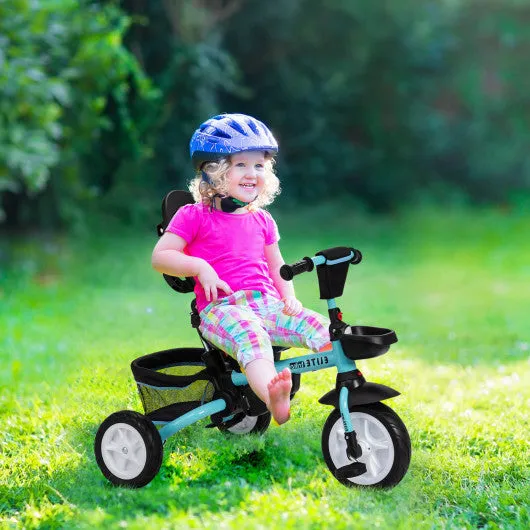 7-in-1 Detachable Baby Stroller With Canopy and Safety Harness-Blue