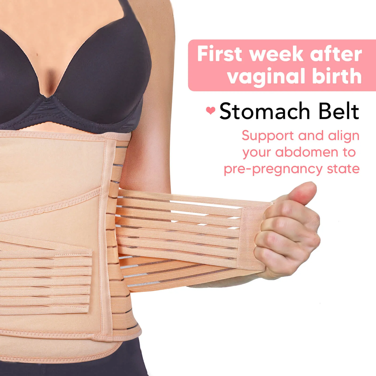 Active 2-in-1 Postpartum Recovery Support Belt (Classic Ivory, One Size)
