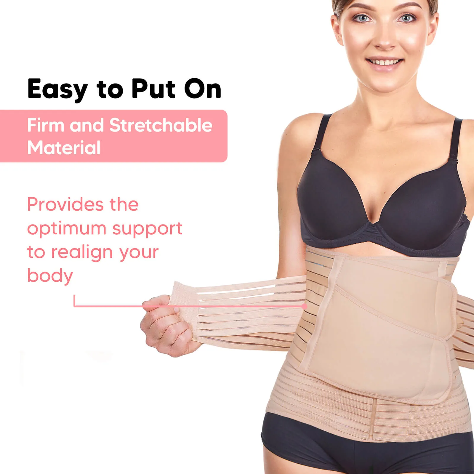 Active 2-in-1 Postpartum Recovery Support Belt (Classic Ivory, One Size)