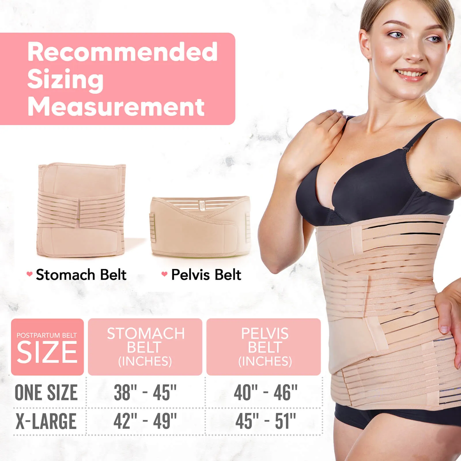 Active 2-in-1 Postpartum Recovery Support Belt (Classic Ivory, One Size)