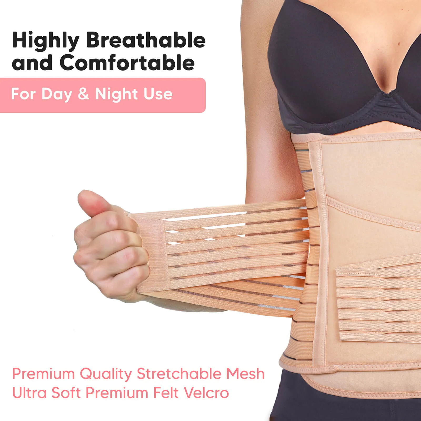 Active 2-in-1 Postpartum Recovery Support Belt (Classic Ivory, One Size)
