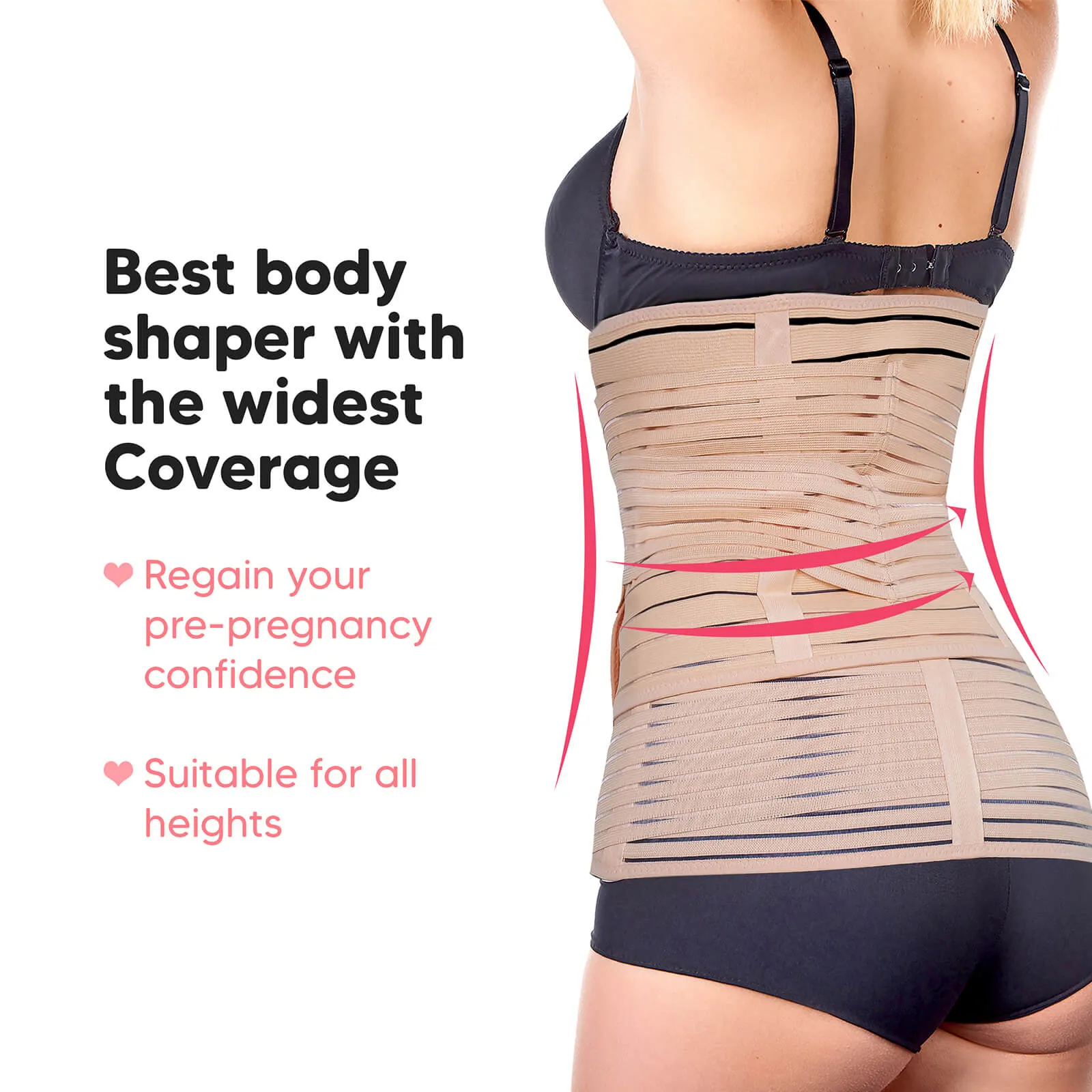Active 2-in-1 Postpartum Recovery Support Belt (Classic Ivory, One Size)