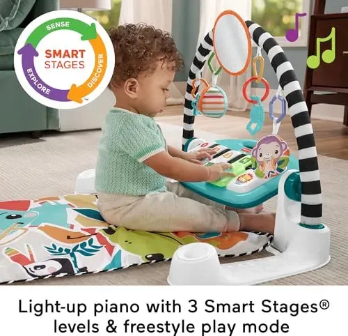 Activity Mat Glow and Grow Kick & Play Piano Gym Blue
