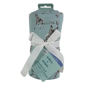 Aden   Anais Comfort Knit Swaddle Blanket, Jade Giraffes