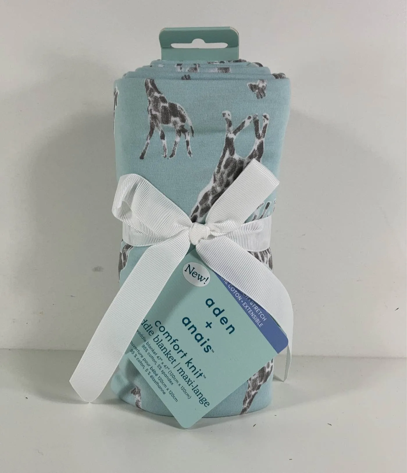 Aden   Anais Comfort Knit Swaddle Blanket, Jade Giraffes
