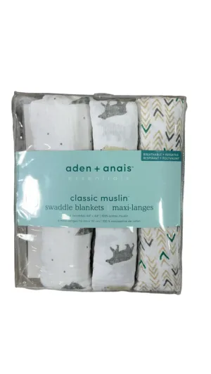 Aden   Anais Essentials Cotton Muslin Swaddle, 4pk, Bear Necessities