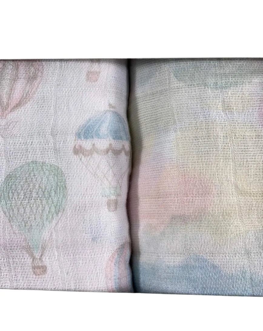 Aden   Anais Large Cotton Muslin Swaddle, 2 Pack, Above the Clouds