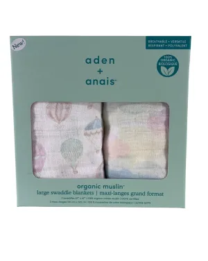Aden   Anais Large Cotton Muslin Swaddle, 2 Pack, Above the Clouds