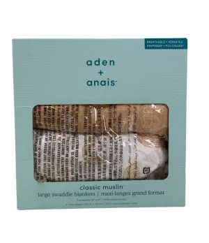 Aden   Anais Large Cotton Muslin Swaddle, 2 Pack, Keep Rising
