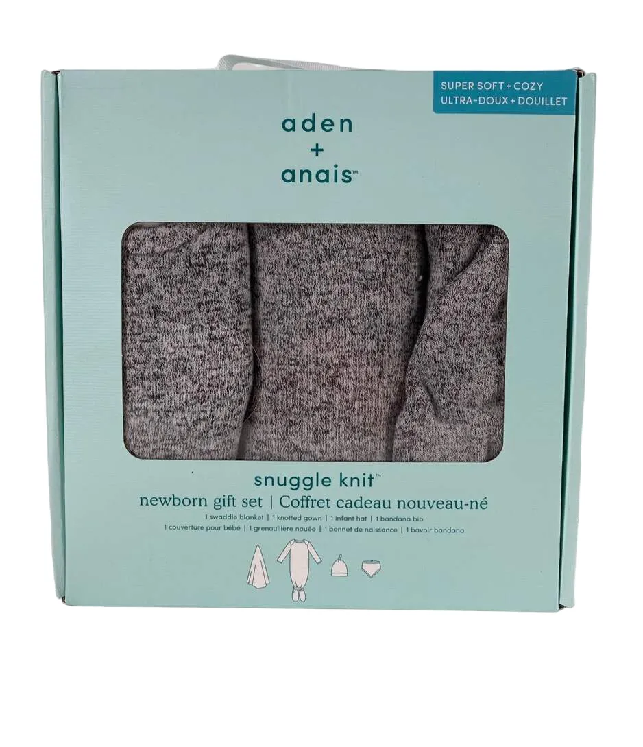 Aden   Anais Snuggle Knit Newborn Gift Set, Heather Grey, Small (0-3 months)