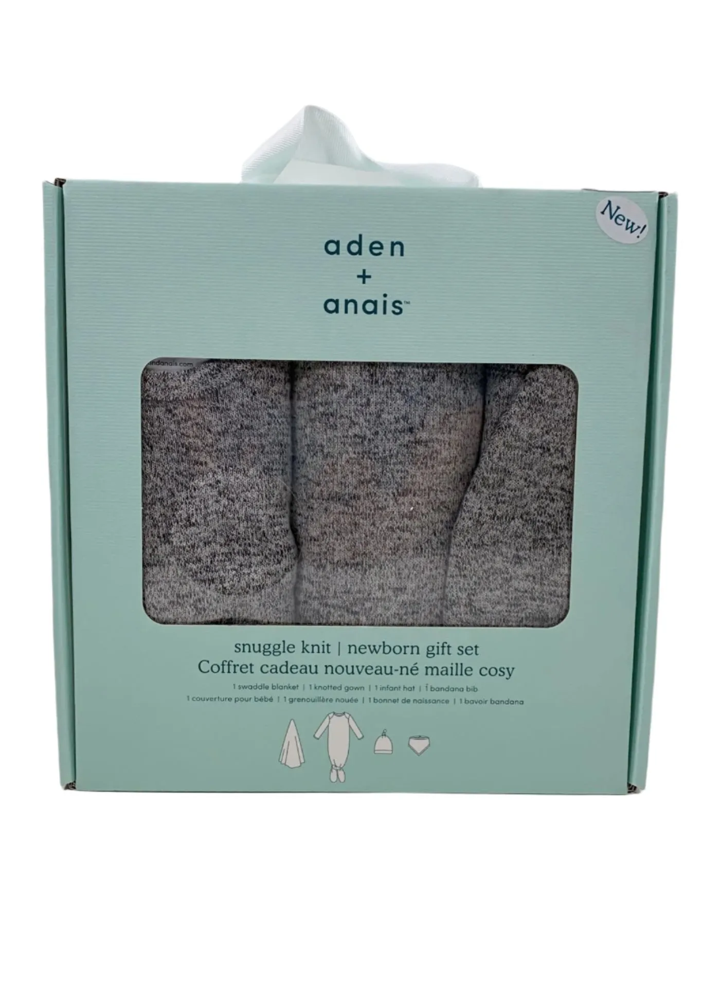 Aden   Anais Snuggle Knit Newborn Gift Set, Heather Grey, Small (0-3 months)