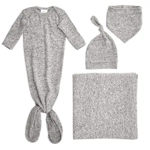 Aden   Anais Snuggle Knit Newborn Gift Set, Heather Grey, Small (0-3 months)