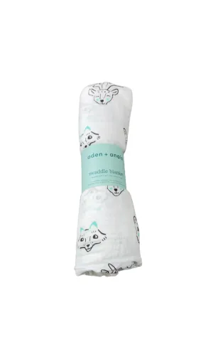 Aden   Anais Swaddle Blanket, Animal Faces