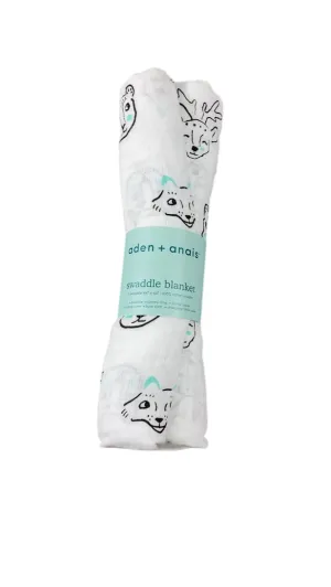Aden   Anais Swaddle Blanket, Animal Faces