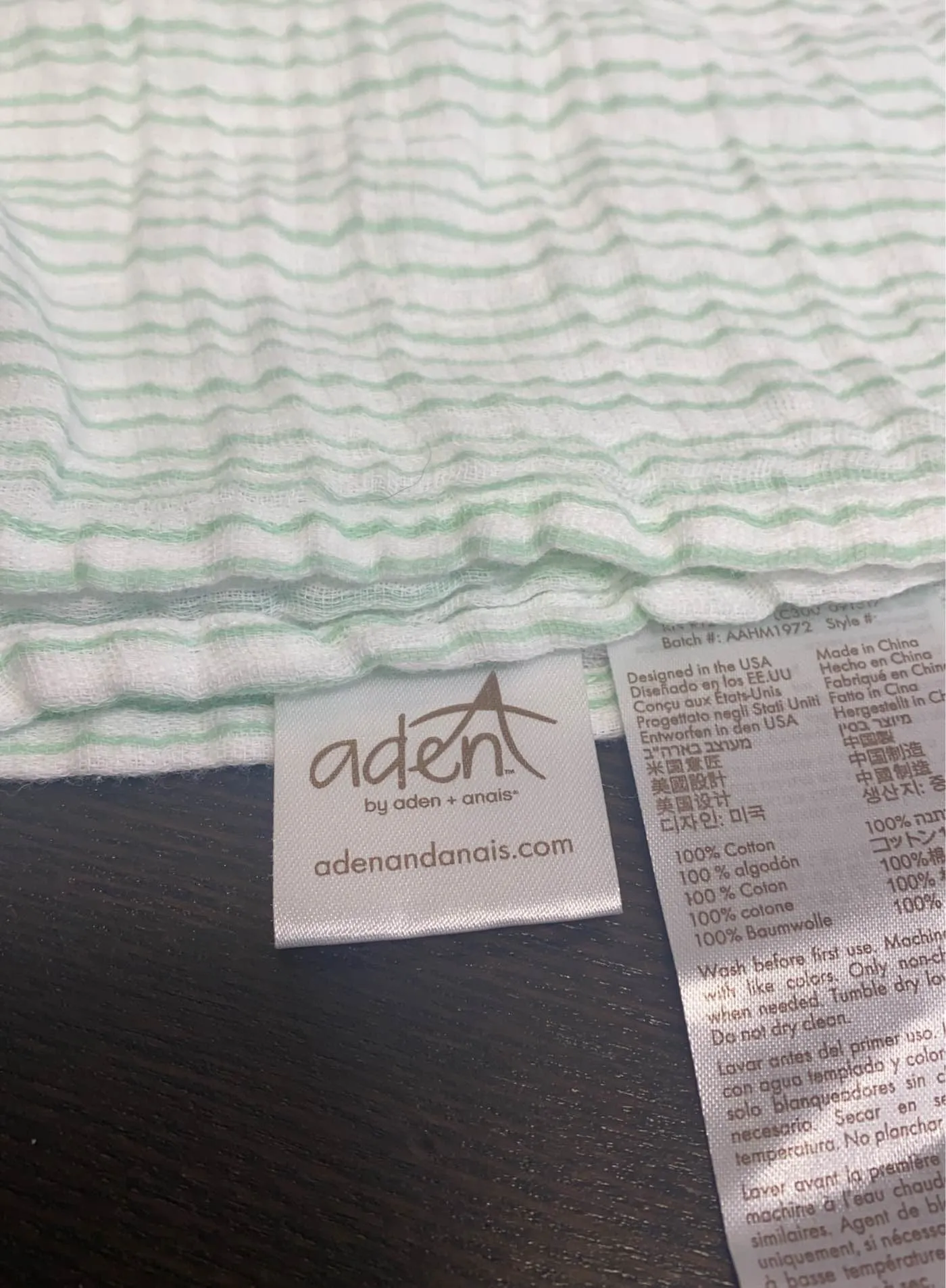 Aden   Anais Swaddle Blanket, Green Stripes