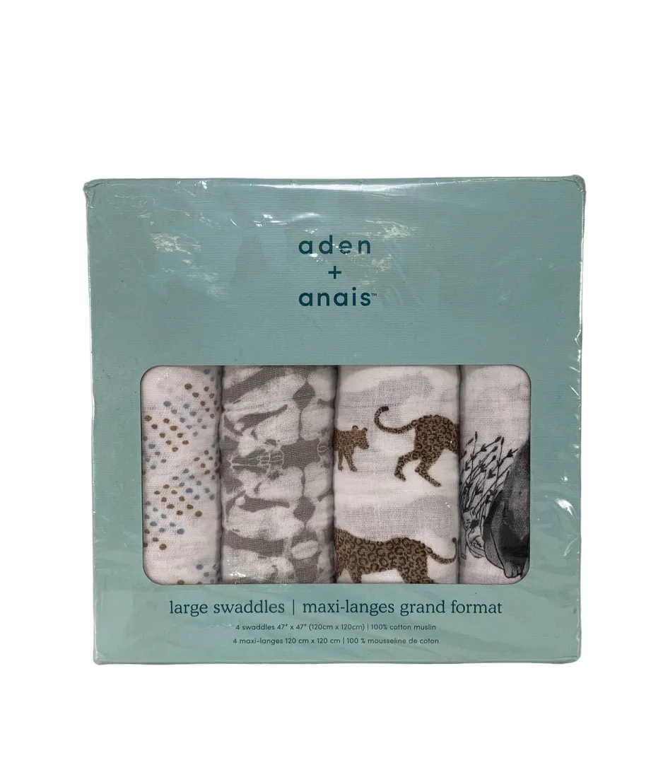 Aden   Anais Swaddle Classic Muslin 4 Pack Jungle Jam 47" x 47"