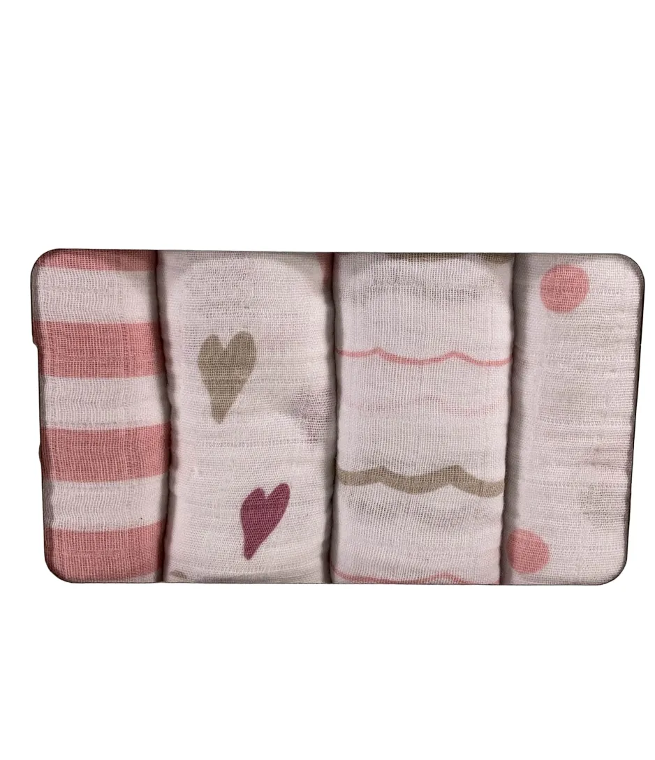 Aden   Anais Swaddle Cotton Muslin 4 Pack Heart Breaker 47" x 47"