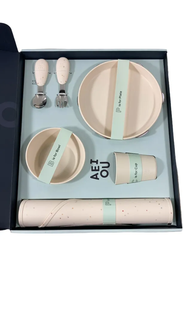 AEIOU Toddler Tableware Gift Set, Oat