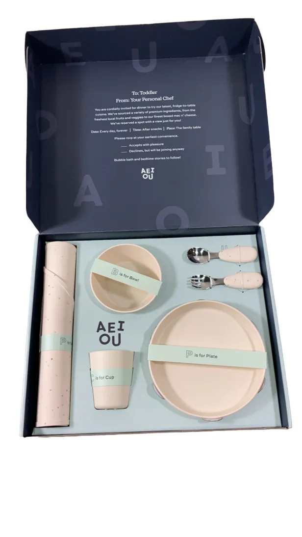 AEIOU Toddler Tableware Gift Set, Oat
