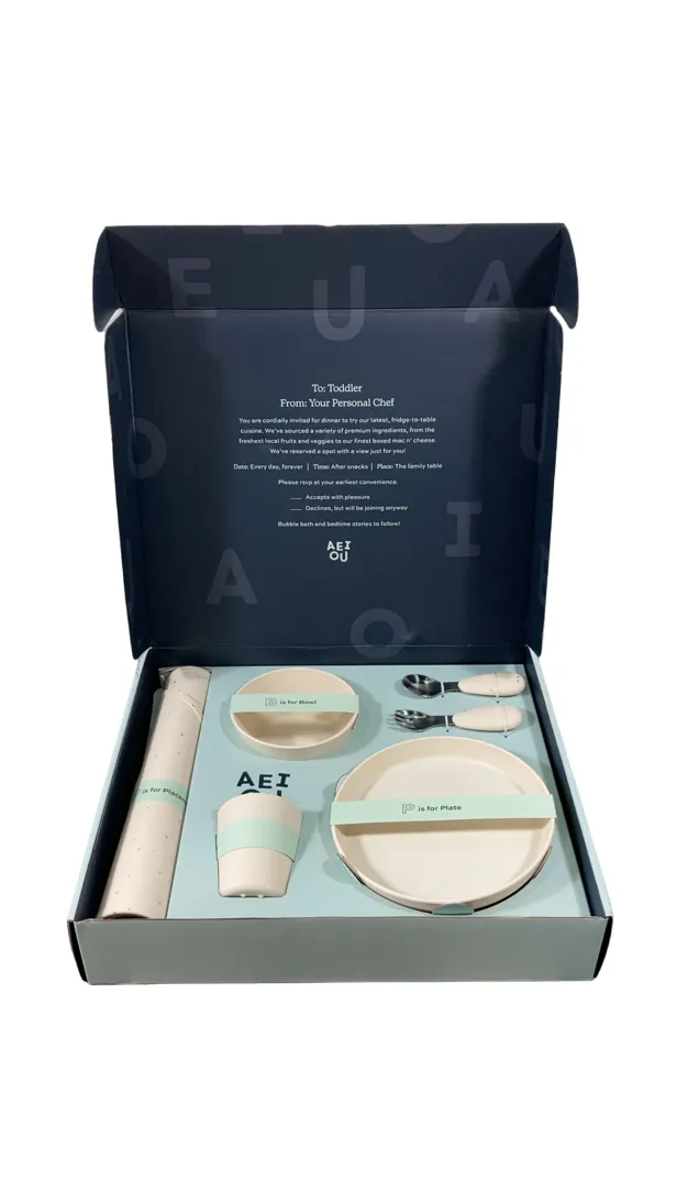AEIOU Toddler Tableware Gift Set, Oat