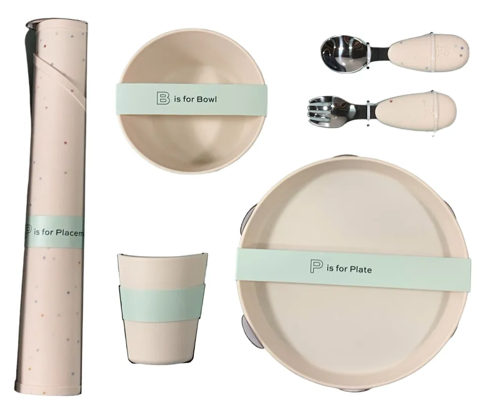 AEIOU Toddler Tableware Gift Set, Oat