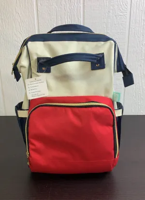 AFBP Sydney Breast Pump Backpack, Navy red and cream
