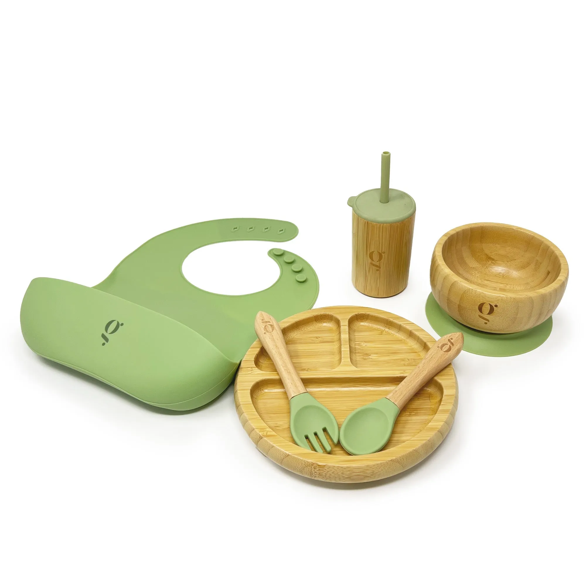 Baby / Toddler Bamboo Dinnerware With Suction Set of 6 Pieces