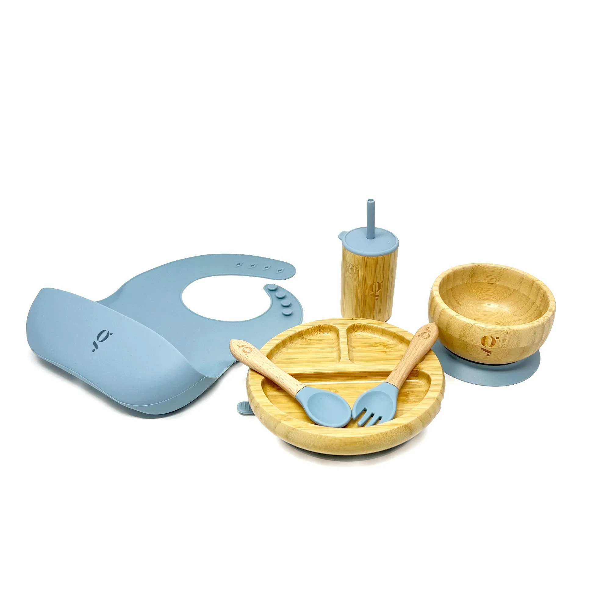 Baby / Toddler Bamboo Dinnerware With Suction Set of 6 Pieces