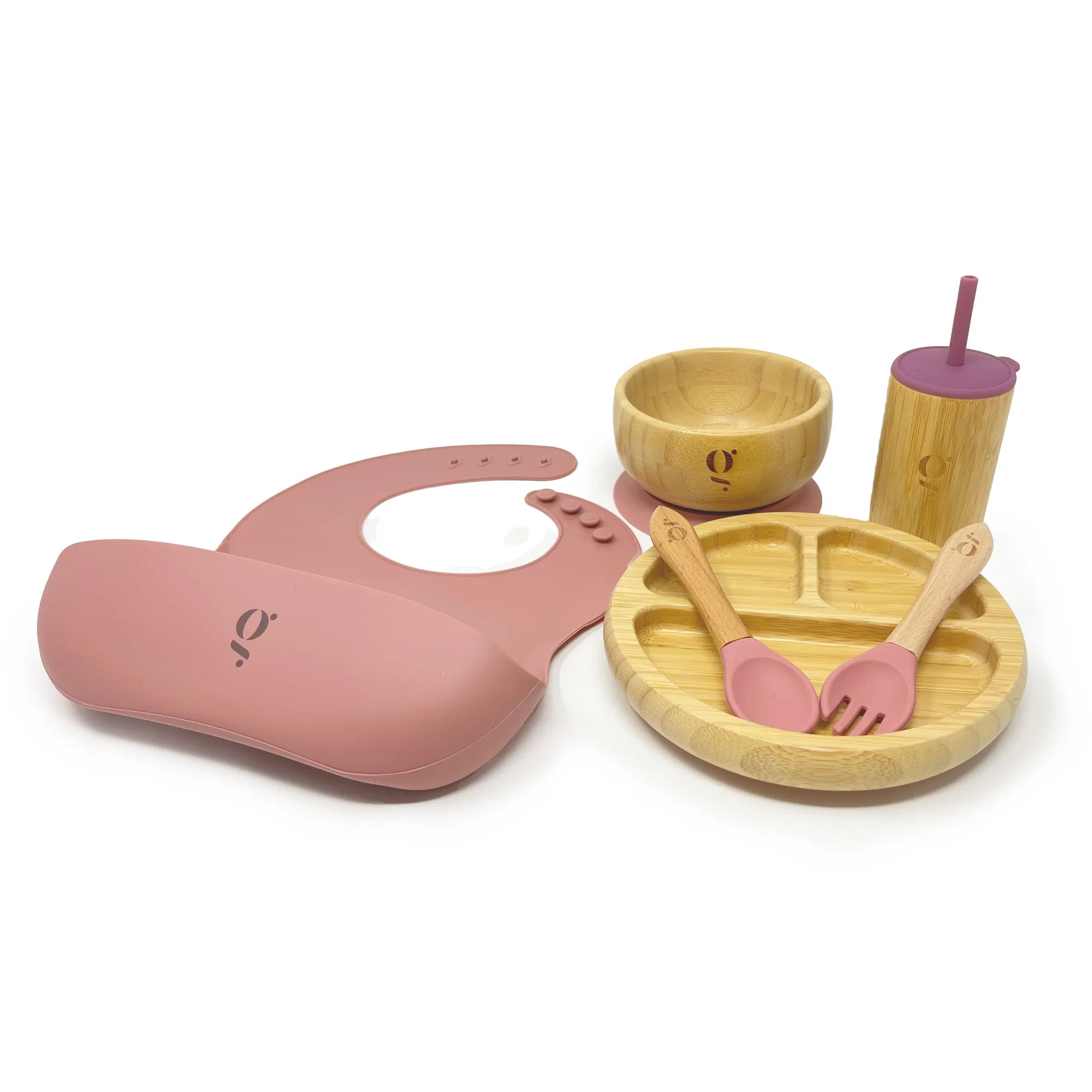 Baby / Toddler Bamboo Dinnerware With Suction Set of 6 Pieces