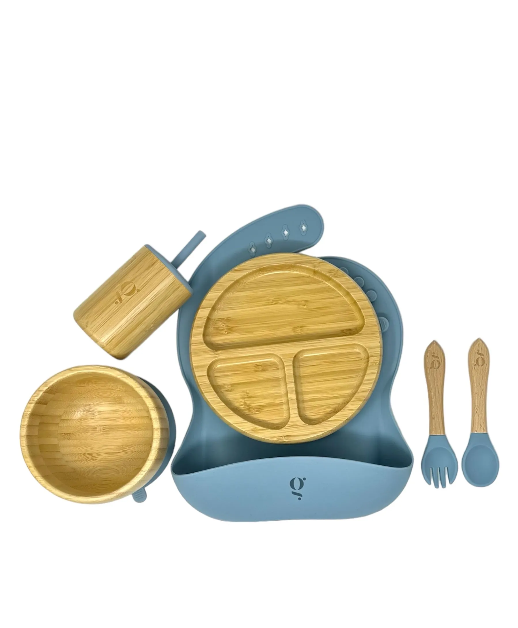 Baby / Toddler Bamboo Dinnerware With Suction Set of 6 Pieces