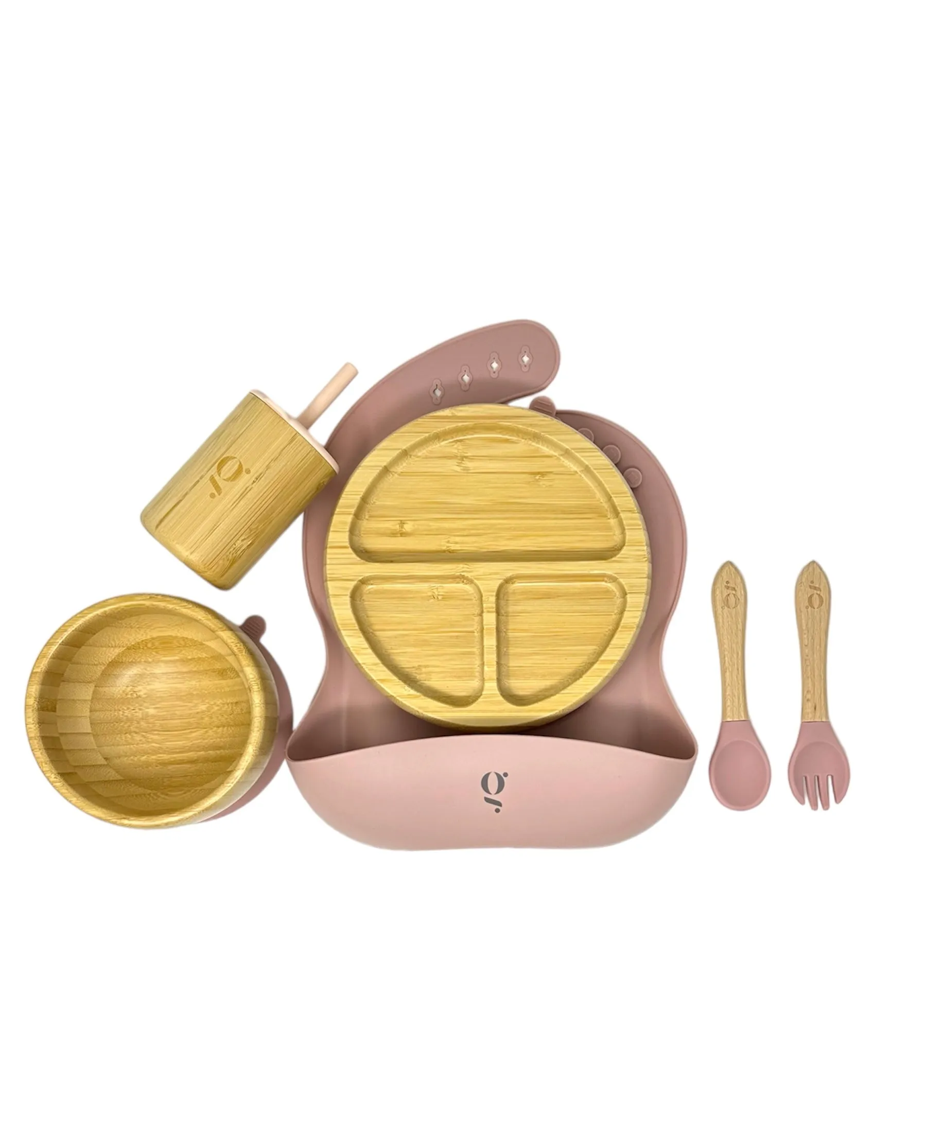 Baby / Toddler Bamboo Dinnerware With Suction Set of 6 Pieces