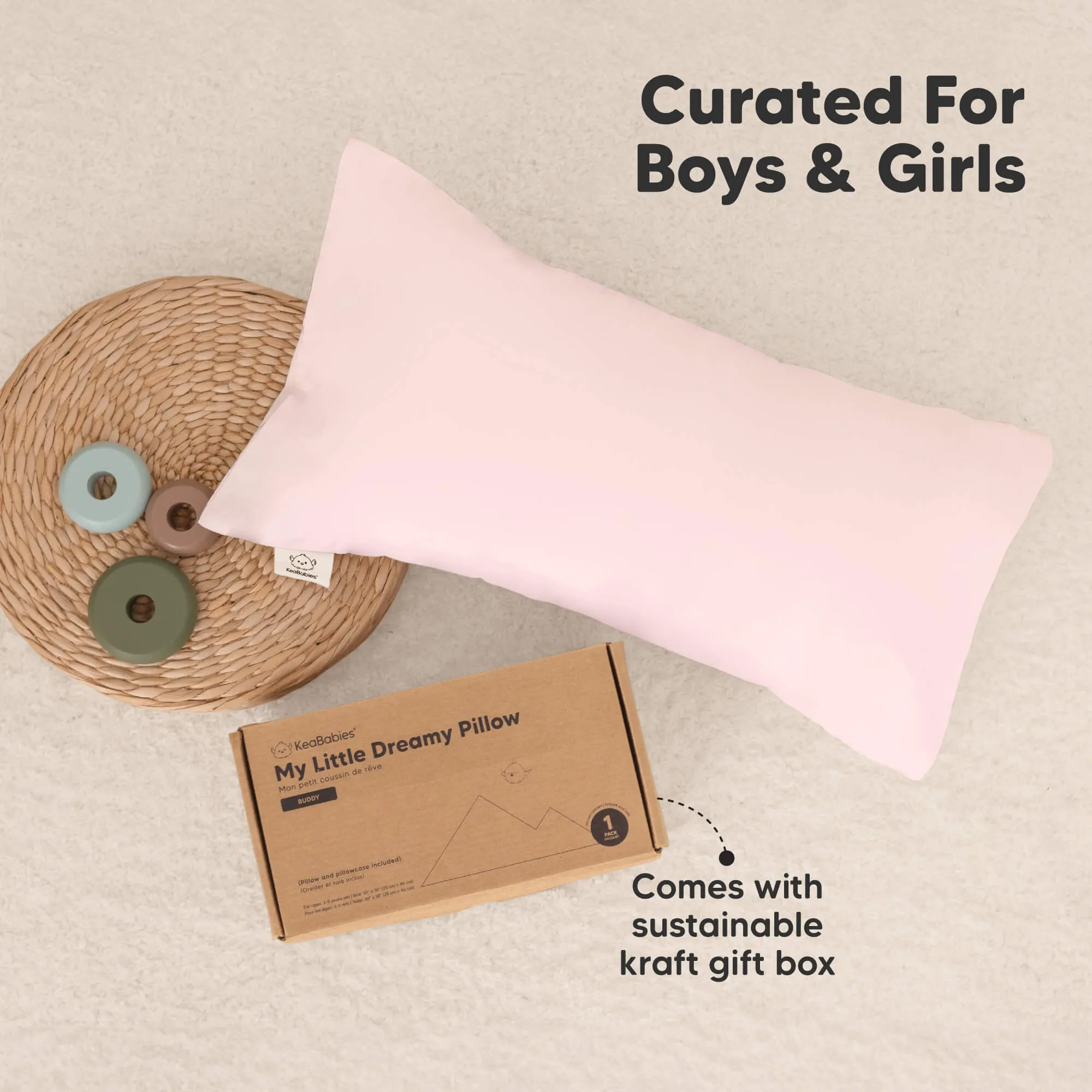 Buddy Toddler Pillow (French Gray)