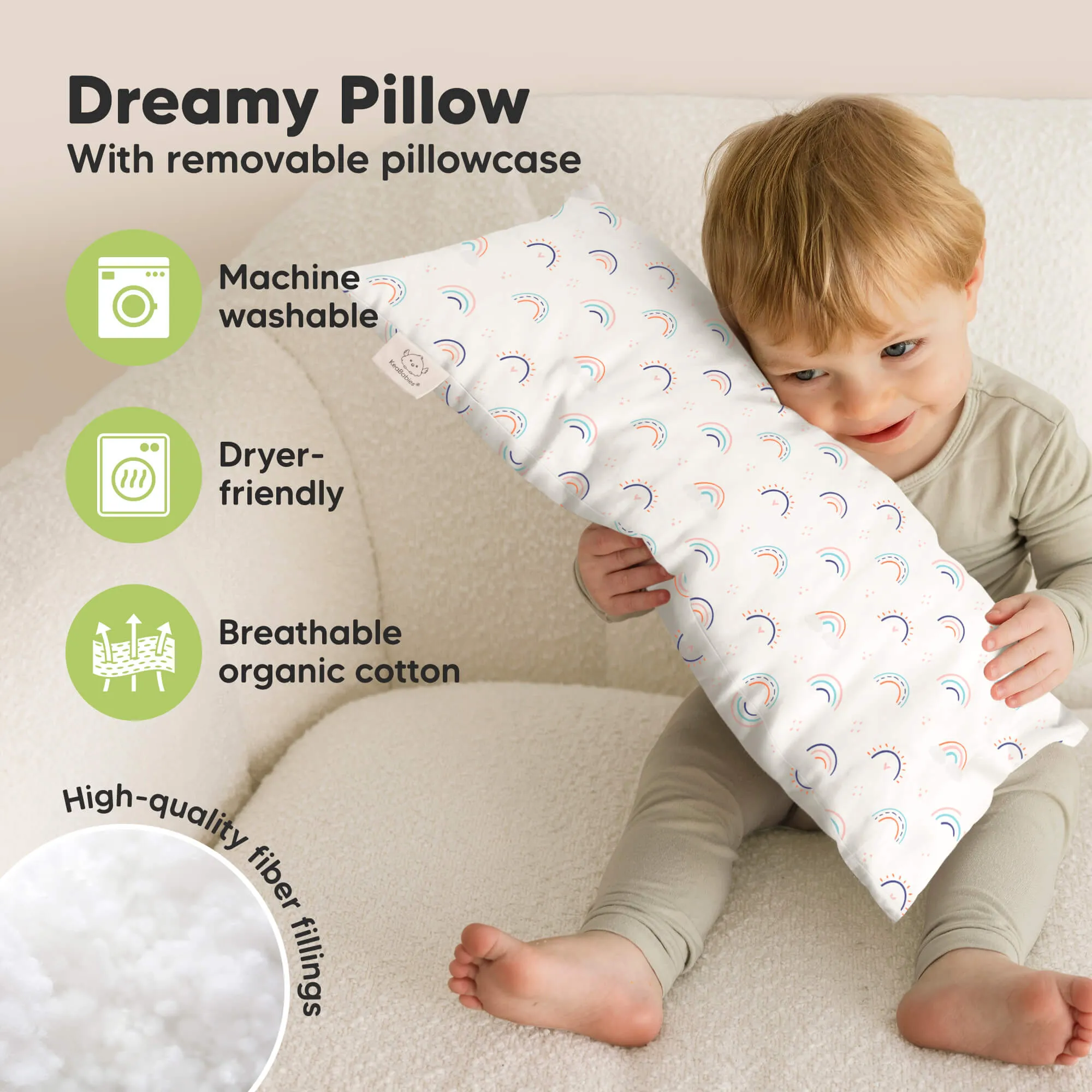 Buddy Toddler Pillow (Jolly Rainbow)