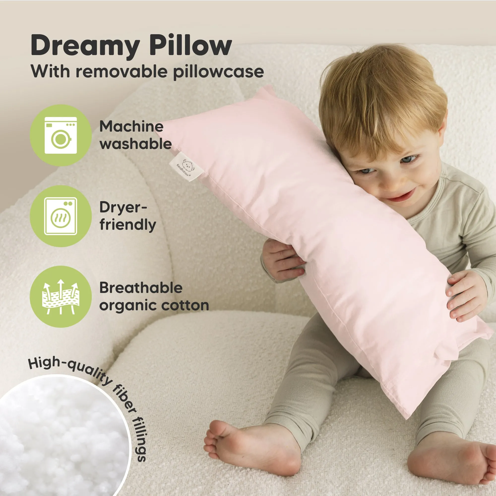 Buddy Toddler Pillow (Mist Pink)