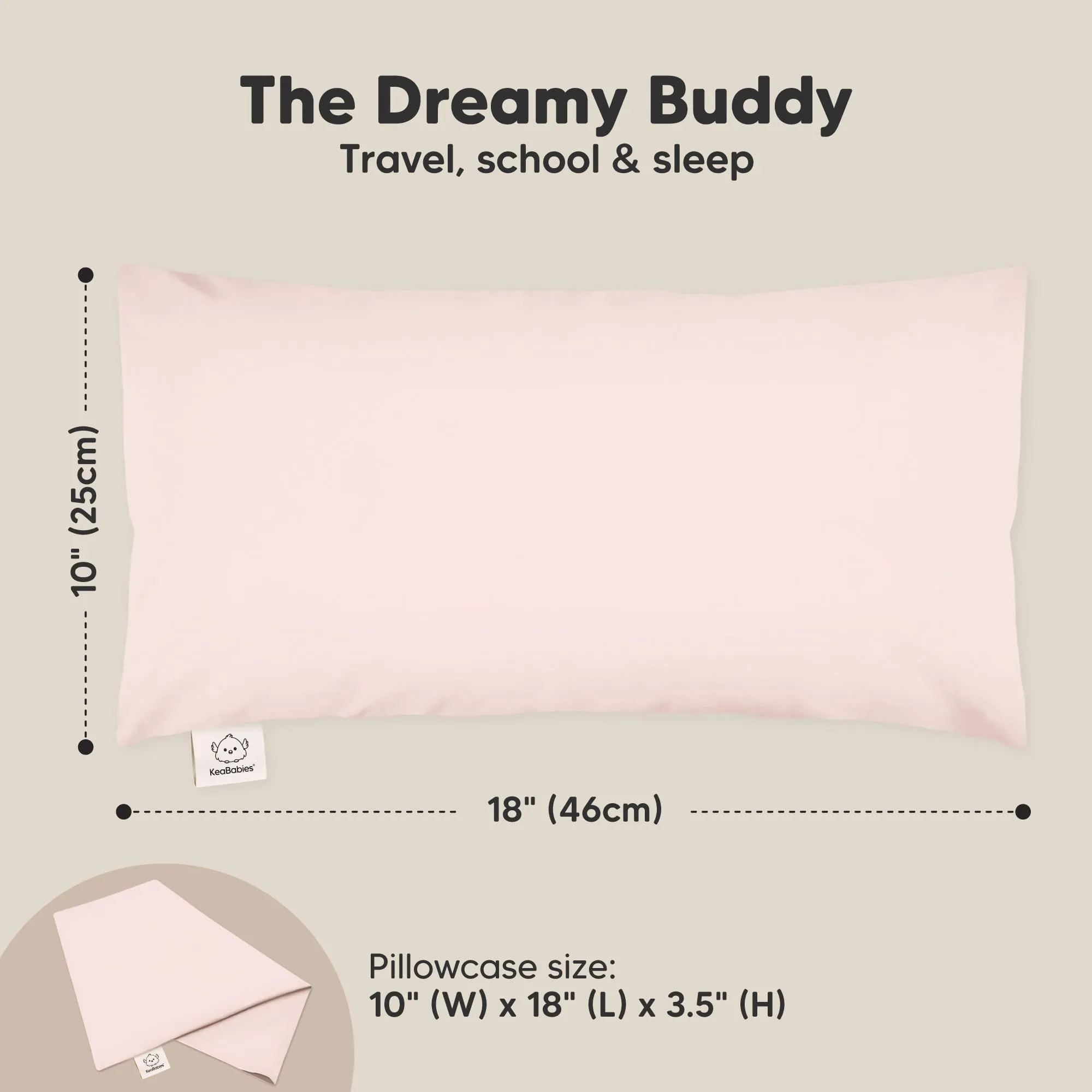 Buddy Toddler Pillow (Mist Pink)