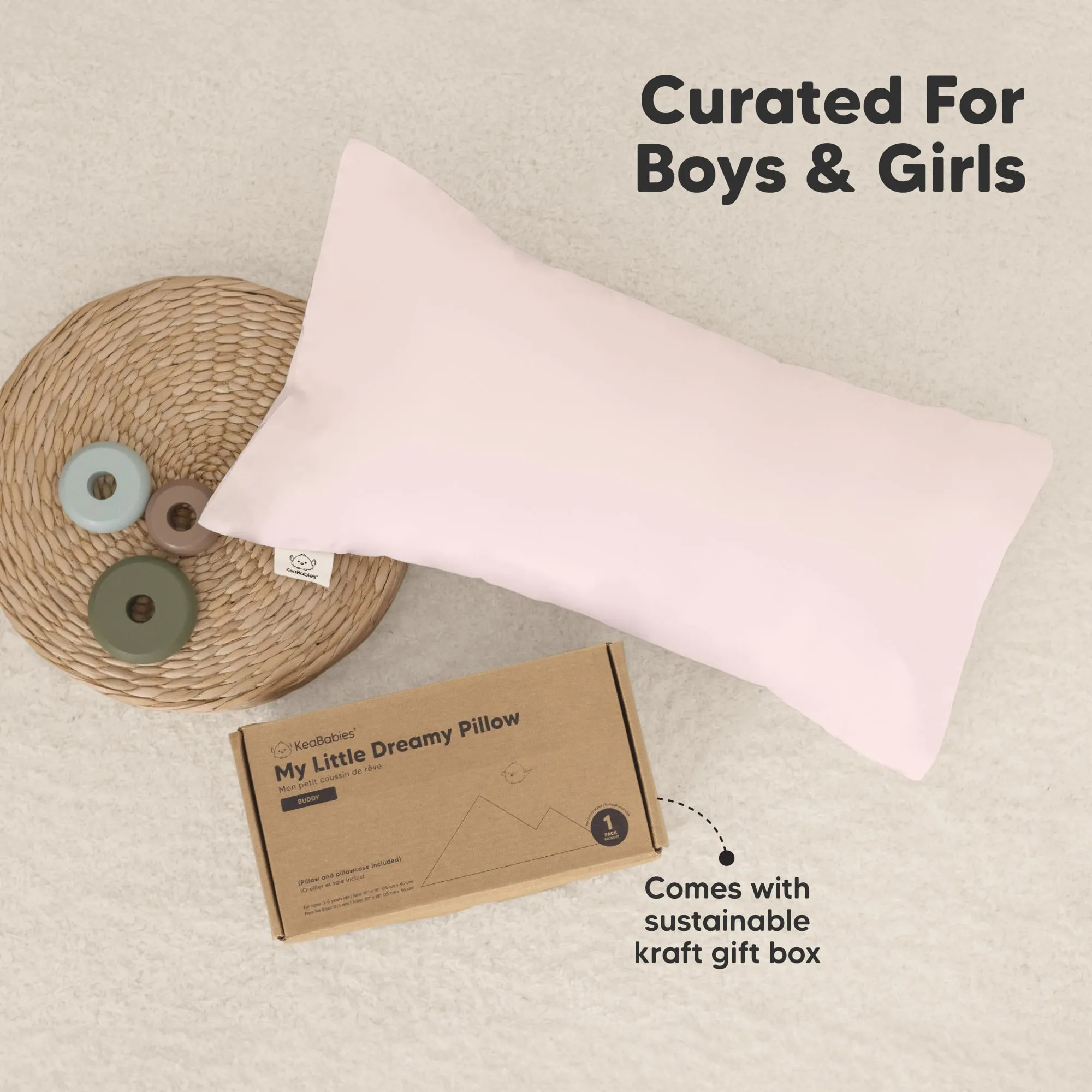 Buddy Toddler Pillow (Mist Pink)