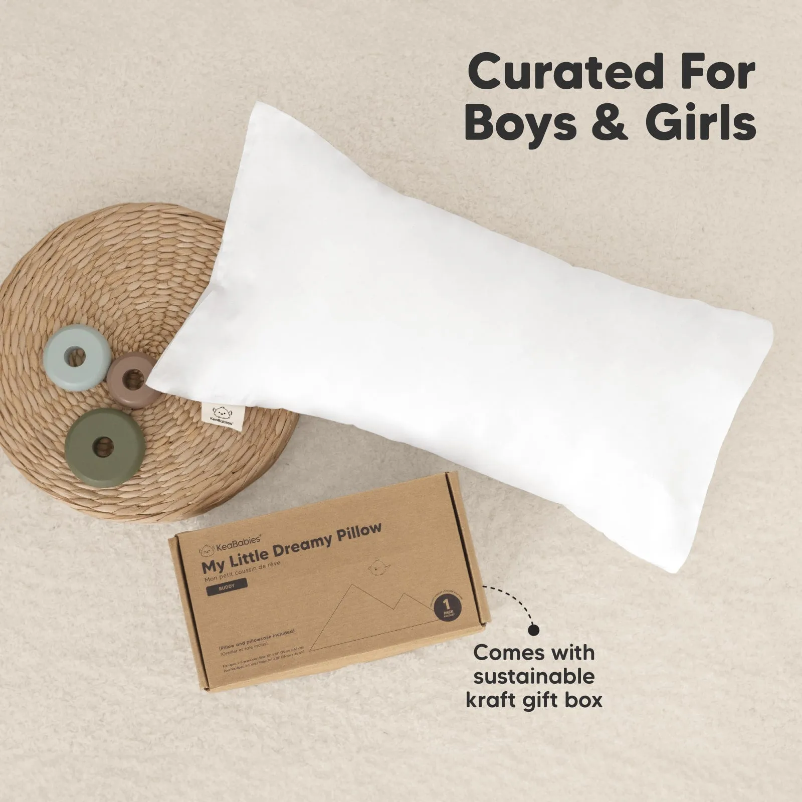 Buddy Toddler Pillow (Soft White)