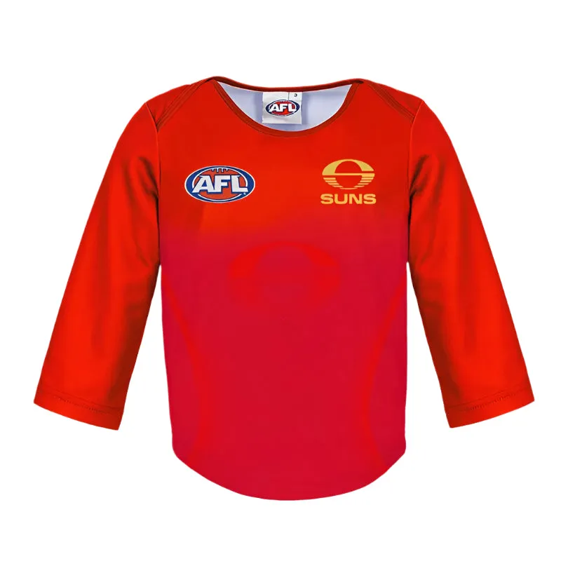 Burley Sekem Gold Coast Suns AFL Infant Long Sleeve Replica Guernsey - (SIZE 2)