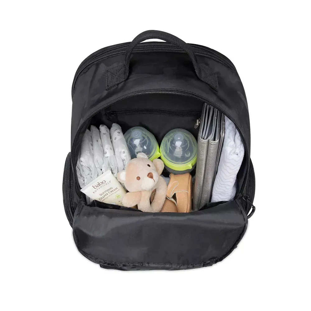 Camo Backpack Diaper Bag - Black