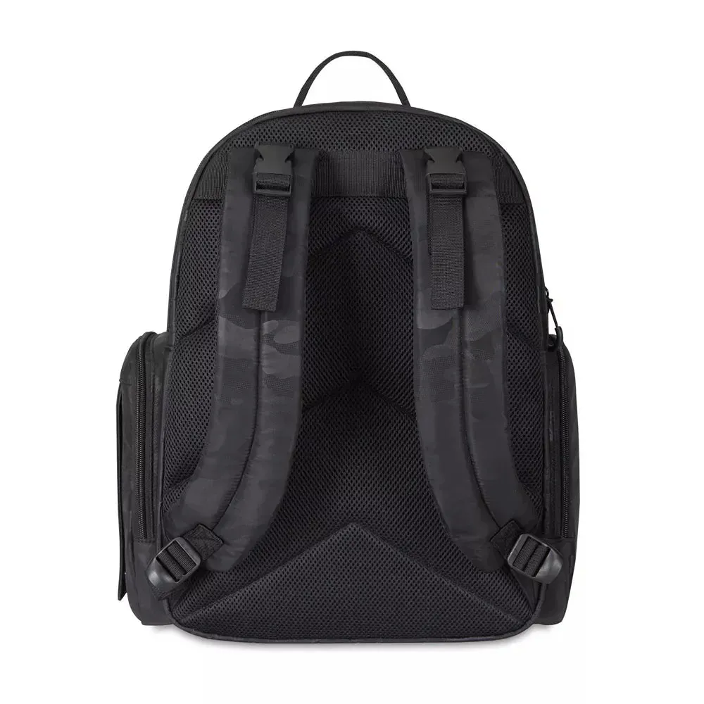 Camo Backpack Diaper Bag - Black
