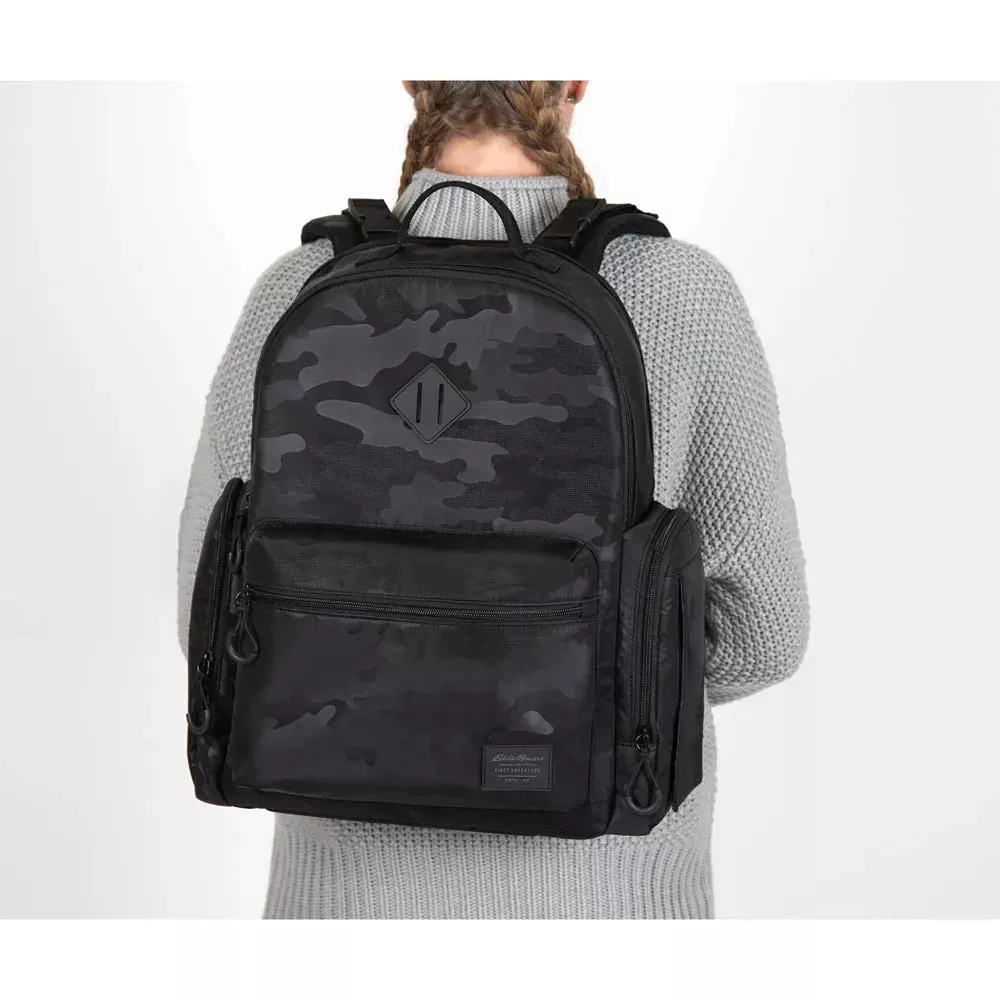 Camo Backpack Diaper Bag - Black